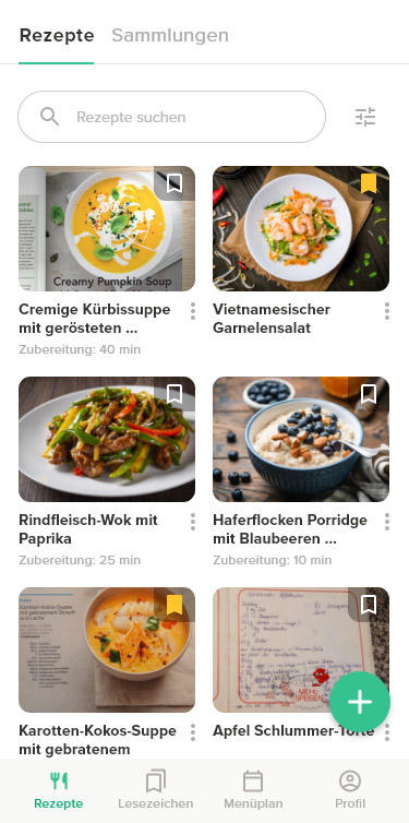 Cookit Rezepte Übersicht
